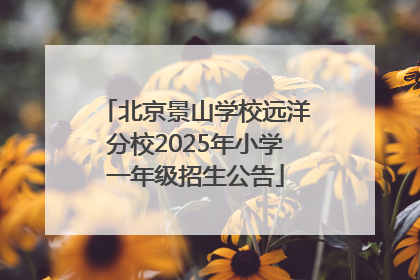 北京景山学校远洋分校2025年小学一年级招生公告