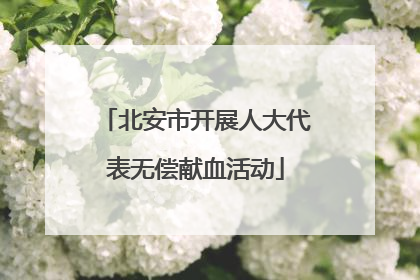 北安市开展人大代表无偿献血活动