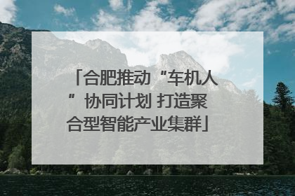 合肥推动“车机人”协同计划 打造聚合型智能产业集群