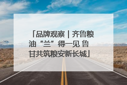 品牌观察｜齐鲁粮油“兰”得一见 鲁甘共筑粮安新长城
