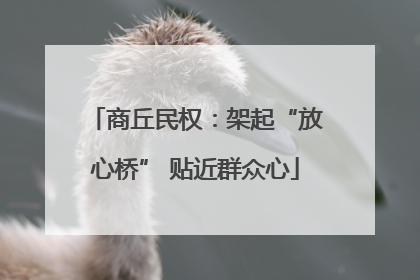 商丘民权：架起“放心桥” 贴近群众心