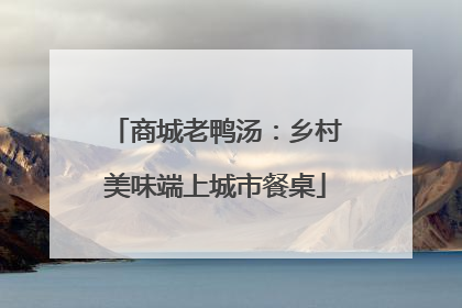 商城老鸭汤：乡村美味端上城市餐桌