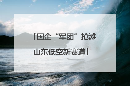 国企“军团”抢滩山东低空新赛道