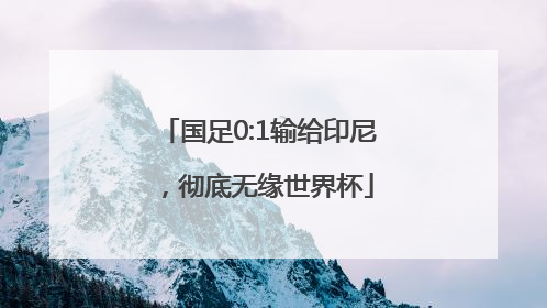 国足0:1输给印尼，彻底无缘世界杯