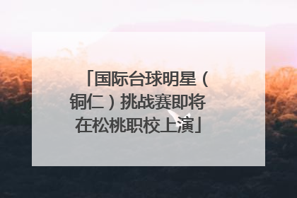 国际台球明星（铜仁）挑战赛即将在松桃职校上演