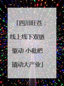 四川旺苍：线上线下双链驱动 小枇杷撬动大产业