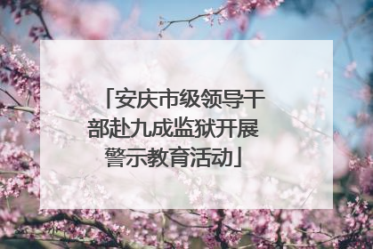 安庆市级领导干部赴九成监狱开展警示教育活动