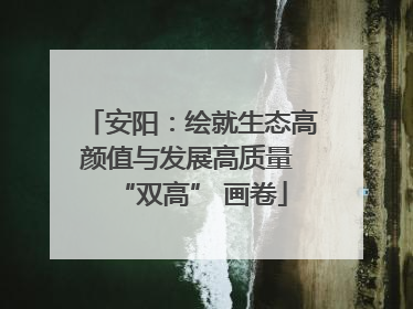 安阳：绘就生态高颜值与发展高质量 “双高” 画卷