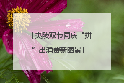 夷陵双节同庆“拼”出消费新图景