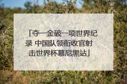 夺一金破一项世界纪录 中国队领衔收官射击世界杯慕尼黑站