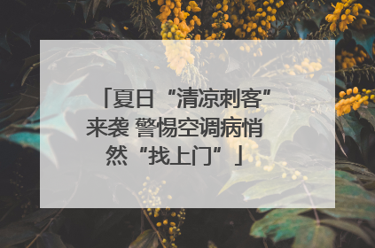 夏日“清凉刺客”来袭 警惕空调病悄然“找上门”