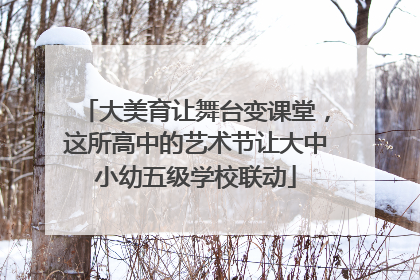 大美育让舞台变课堂，这所高中的艺术节让大中小幼五级学校联动