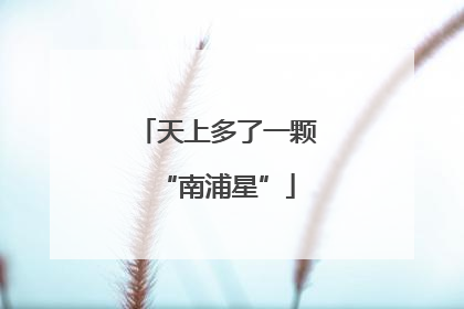 天上多了一颗“南浦星”