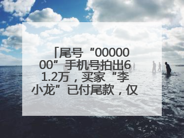 尾号“0000000”手机号拍出61.2万，买家“李小龙”已付尾款，仅享有使用权