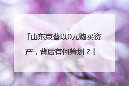 山东京普以0元购买资产，背后有何筹划？