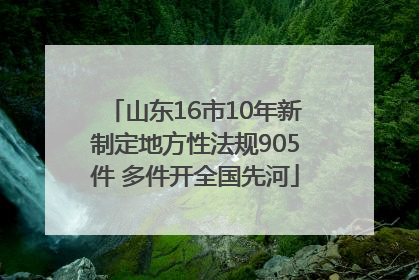 山东16市10年新制定地方性法规905件 多件开全国先河