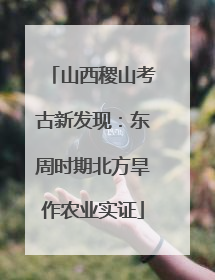 山西稷山考古新发现：东周时期北方旱作农业实证