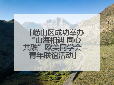 崂山区成功举办“山海相遇 同心共融”欧美同学会青年联谊活动