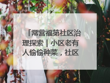 常营福第社区治理探索｜小区老有人偷偷种菜，社区一招巧妙化解