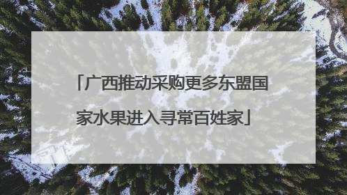 广西推动采购更多东盟国家水果进入寻常百姓家