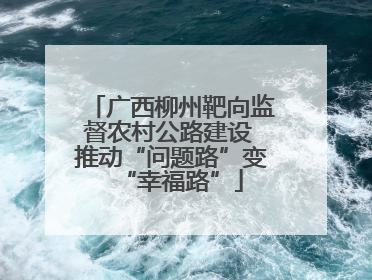 广西柳州靶向监督农村公路建设 推动“问题路”变“幸福路”