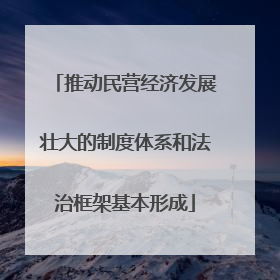 推动民营经济发展壮大的制度体系和法治框架基本形成