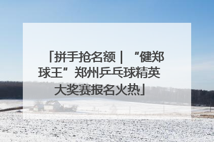 拼手抢名额｜“健郑球王”郑州乒乓球精英大奖赛报名火热