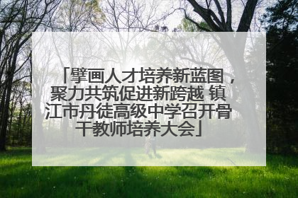 擘画人才培养新蓝图，聚力共筑促进新跨越 镇江市丹徒高级中学召开骨干教师培养大会