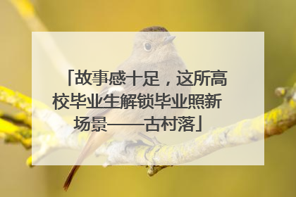 故事感十足，这所高校毕业生解锁毕业照新场景——古村落