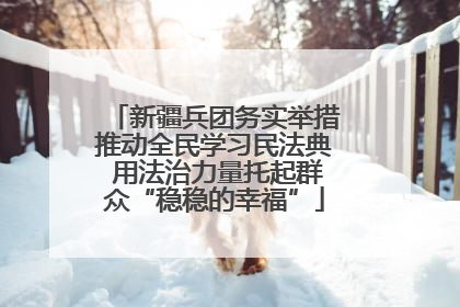 新疆兵团务实举措推动全民学习民法典 用法治力量托起群众“稳稳的幸福”