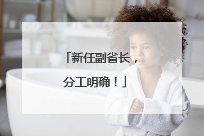 新任副省长，分工明确！