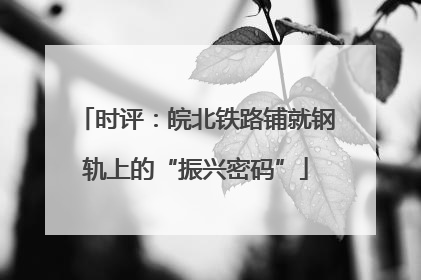 时评：皖北铁路铺就钢轨上的“振兴密码”
