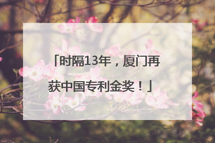 时隔13年，厦门再获中国专利金奖！