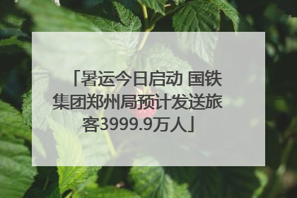 暑运今日启动 国铁集团郑州局预计发送旅客3999.9万人