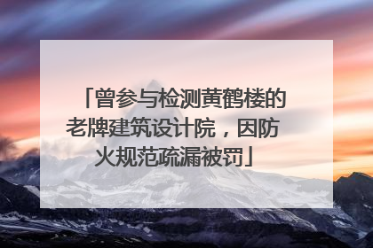 曾参与检测黄鹤楼的老牌建筑设计院，因防火规范疏漏被罚