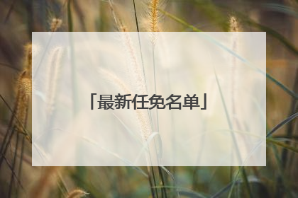 最新任免名单
