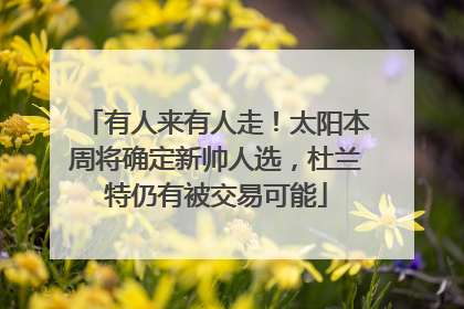 有人来有人走！太阳本周将确定新帅人选，杜兰特仍有被交易可能