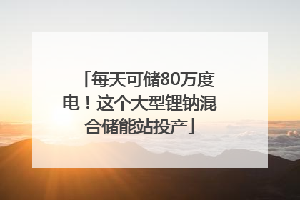 每天可储80万度电！这个大型锂钠混合储能站投产