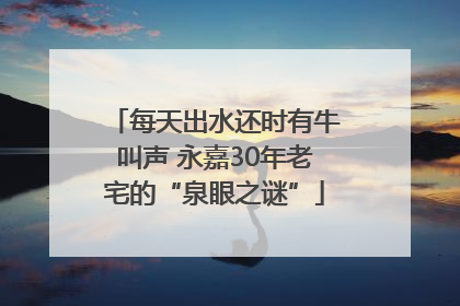 每天出水还时有牛叫声 永嘉30年老宅的“泉眼之谜”