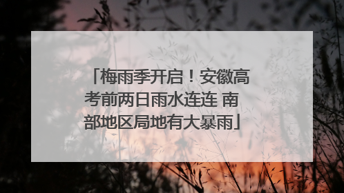 梅雨季开启！安徽高考前两日雨水连连 南部地区局地有大暴雨