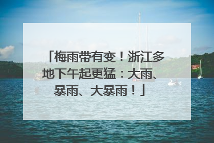 梅雨带有变！浙江多地下午起更猛：大雨、暴雨、大暴雨！