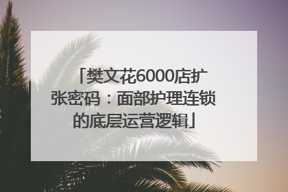 樊文花6000店扩张密码：面部护理连锁的底层运营逻辑