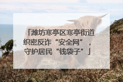 潍坊寒亭区寒亭街道织密反诈“安全网”，守护居民“钱袋子”