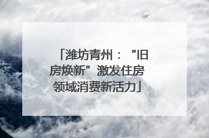 潍坊青州：“旧房焕新”激发住房领域消费新活力