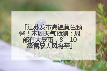 江苏发布高温黄色预警！本周天气预测：局部有大暴雨，8—10级雷暴大风将至