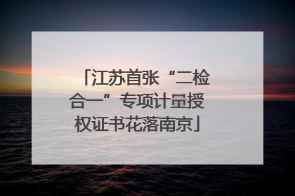江苏首张“二检合一”专项计量授权证书花落南京