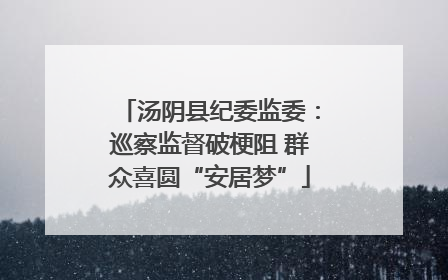汤阴县纪委监委：巡察监督破梗阻 群众喜圆“安居梦”