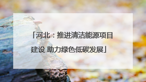 河北：推进清洁能源项目建设 助力绿色低碳发展