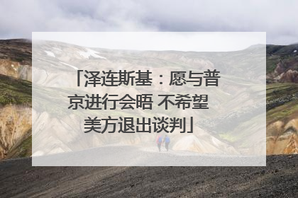 泽连斯基：愿与普京进行会晤 不希望美方退出谈判