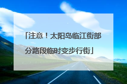 注意！太阳岛临江街部分路段临时变步行街